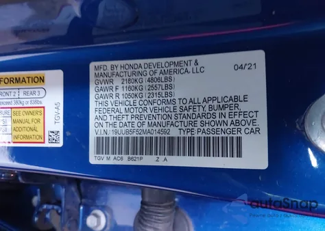 2021 Acura Tlx A-Spec Package z USA, uszkodzony, nr VIN 19UUB5F52MA014592